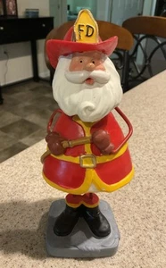 7” Fireman Santa Claus Bobble Head & Waist EUC Please Read - Picture 1 of 2