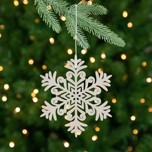 Northlight Hollow Snowflake-shaped Wooden Christmas Ornaments - 4.75" - Set of 4 - Picture 1 of 7