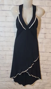 Vintage Y2K Tabu Neckholder Midikleid asymmetrischer Saum Small - Bild 1 von 6
