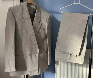 Centaur Trevira Summer Wedding Suit Light Grey Suit Mens Size 34 34R - Picture 1 of 11