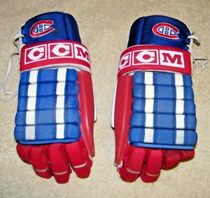 GUANTES DE HOCKEY VINTAGE MONTREAL CANADIENSES MUY RAROS CCM HG2 CON LOGO, GRAN FORMA - Imagen 1 de 11
