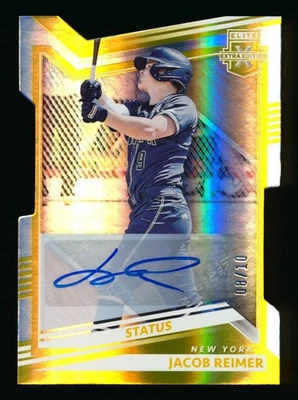 2022 PANINI ELITE JACOB REIMER RC GOLD DIE-CUT AUTO AUTOGRAPH METS ROOKIE #08/10 - Image 1 of 2