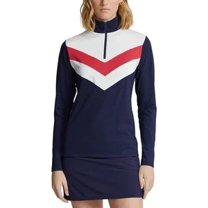 RLX Ralph Lauren Women's Stretch 1/4 Zip Golf Jersey Pullover Multi SZ.S NWT$148 - Picture 1 of 13