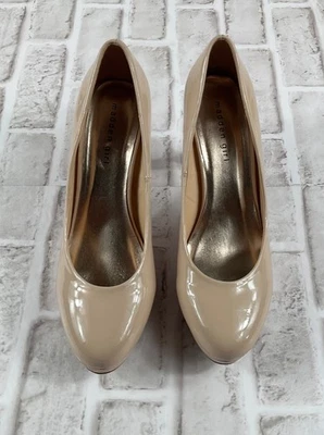 Zapatos de tacón Madden para niña talla 10 M beige nude charol plataforma Foto 1 de 4