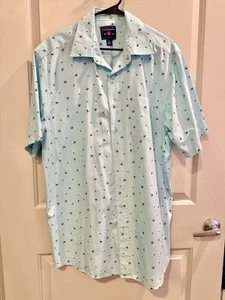 Saddlebred Men’s Large Tall Hawaiian Style Short Sleeve Button Down Classic Fit - Picture 1 of 5