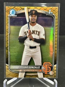 2025 Bowman Chrome Josuar Gonzalez 3/50 Reptilian Gold Refractor Card #BCP-153 - Picture 1 of 2