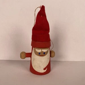 Vintage Schweden Holz Weihnachtswichtel Tomte Nisse Ornament Handarbeit Weihnachten - Bild 1 von 6