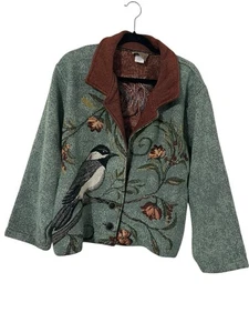 Scene Weaver Damen Gobelin Jacke L/XL Vogelbeobachtung 90er Country Made USA - Bild 1 von 10