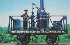 Vintage Railroad Chrome Postcard Tom Thumb Replica Baltimore Locomotive - Picture 1 of 2