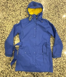 HELLY HANSEN Hooded Belted Raincoat Jacket Coat Women Size XS Regular #576 - Picture 1 of 13