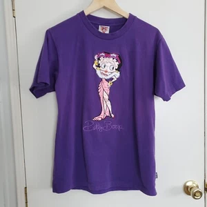Vintage Betty Boop T-Shirt Damen M Lila Hollywood Glamourös Klassiker - Bild 1 von 14