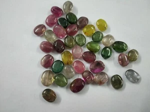 39 Piece Natural Tourmaline Gemstone Mix Oval Smooth Beads 66 Cts App Lot - Picture 1 of 5