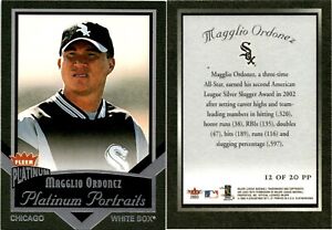 2003 Fleer Platinum Portraits MAGGLIO ORDONEZ Card 12PP Chicago White Sox
