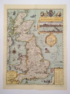 NATIONAL GEOGRAPHIC UK Map - Shakespeare's Britain - Art Print - Picture 1 of 6