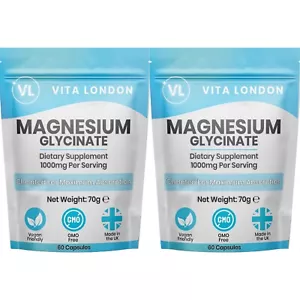 Magnesium Glycinate 1000mg 120 Capsules High Strength Fatigue Bone Sleep Health - Picture 1 of 9