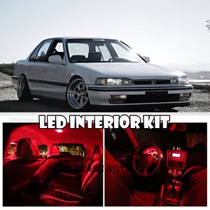 For 90-93 Honda Accord EX LX DX Interior Xenon LED SMD Light Kit Ultra RED 8pcs - Picture 1 of 1