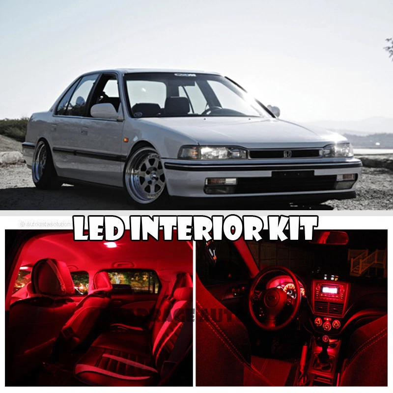 Kit de luces LED SMD de xenón interior ultra rojo para Honda Accord EX LX DX 90-93 8 piezas Foto 1 de 1