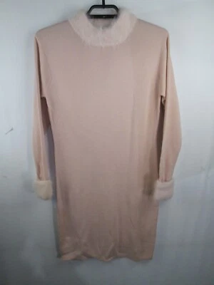 Vestido Suéter De Colección Apart Rosa Para Mujer Talla M Lana Merino Angora Borde de Piel de Conejo Foto 1 de 4