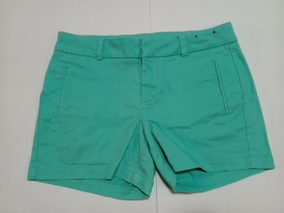 Pantalones cortos chinos de sarga de tiro medio verde menta ANA para mujer talla 2 Foto 1 de 4