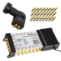 PremiumX PXMS 5/12 Multischalter SAT Verteiler für 12 Teilnehmer Multiswich LNB