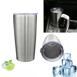 600ml Insulated Coffee Cup Beer Tea Home Travel Mug Double Wall Stainless Steel - Picture 1 of 10