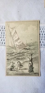 TOC Beatty's Organs & Pianos Washington, Nueva Jersey TARJETA COMERCIAL Vict Woman & Kids - Imagen 1 de 2