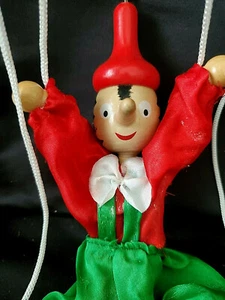 VINTAGE HANDGESCHNITZTE HOLZ PINOCCHIO MARIONETTE - Bild 1 von 11