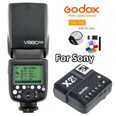 US Godox V860II-S 2.4G TTL HSS Flash Light Speedlite+X2T-S Trigger Kit For Sony - Image 1 of 4