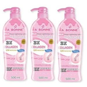 3x500ml Lotion Collagen A Bonne Milk Power Whitening White UV Moisturizer Body - Picture 1 of 8