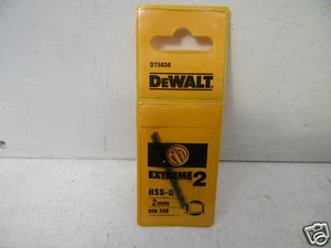 DEWALT DT5036  EXTREME   PACK OF 2   2MM  HSS-G METAL DRILL BITS - Picture 1 of 1