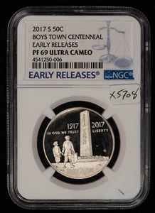 2017-S 50c Boys Town Commemorative Half Dollar - NGC PF 69 UC - SKU-X5708 - Picture 1 of 4