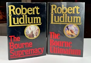 1986 Bourne Supremacy 1990 Bourne Ultimatum Robert Ludlum 1st / 1st HC DJ Ex Inc - Picture 1 of 12