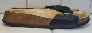 TULA by BIRKENSTOCK Leder Madrid schwarze Pantoletten Sandalen Schuhe US 39 SCHNALLE - Bild 1 von 6