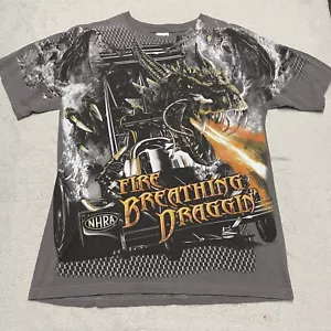 Vintage Racing T-Shirt Medium NHRA Fire Breathing Dragon Y2K All Over Print - Bild 1 von 7