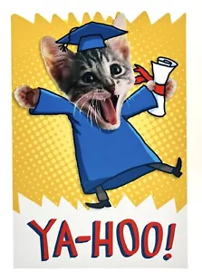 Graduation Card Funny Cat YA-HOO!! Hallmark Expressions Card NEW - Picture 1 of 11