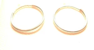 14Kt Pure Gold 040 Endless 10MM Tiny Hoop Earrings-NOSE TOO - FREE SHIPPING - Picture 1 of 5