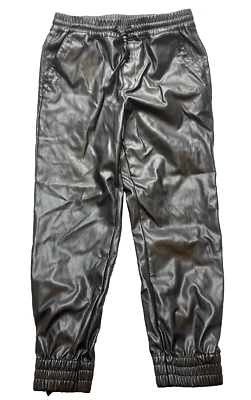 娃娃屋裤子女式中号(30x25)黑色人造皮革慢跑摩托车骑手 — 第 1/4 张图片