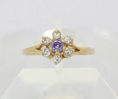 ♦ Ring in 18 kt 18k 750 er Gelb Gold mit Amethyst Zirkonia Gr. 54 Goldring Damen - Bild 1 von 4
