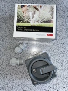 ABB ONE20 IP67 ENCLOSED SWITCH 20A WATER RESISTANT LOCKABLE GREY - Picture 1 of 11