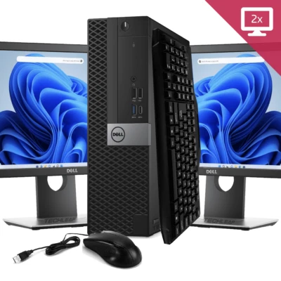 Dell Desktop Computer PC i5 up to 32GB RAM 2TB SSD 24" LCDs Windows 11 or 10 - Image 1 of 4