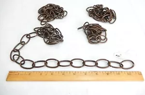 New 10 Ga. Dark Antique Copper Plated Steel Oval Lighting Chain. 11'+2". #25 - Picture 1 of 4