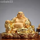 15" 38cm cuivre Bouddha Maitreya statue dorure grand ventre Bouddha riant