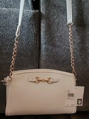 Bolso Bandolera Pequeño Anne Klein, Cartera Blanca/Dorada Mini Regalo San Valentín Nuevo con Etiquetas Foto 1 de 3