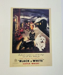 Vintage 1995 Black & White Scotch Whisky Label Kunstdruck Italy Nuova Arti Italy - Bild 1 von 12