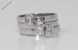 Moderne 18K weiße Prinzessin Diamant Zargenfassung mit zwei Steinen Ringe (0,73 ct J Si) - Bild 1 von 4