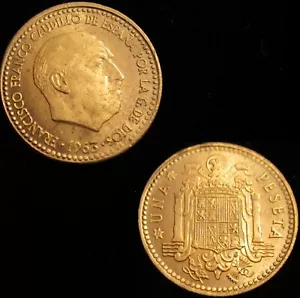 *GUTSE* FRANCO-9, 1 PESETA 1963*19-63, ORIGINAL BRIGHTNESS, UNCIRCULATED. - Picture 1 of 1
