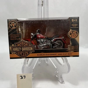 Harley Davidson 2002 Fat Boy Red/silver 1:18 Die Cast Series 1 NIB Motor Cycle - Picture 1 of 6