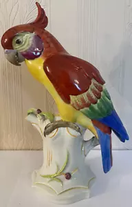 Estatuilla de guacamayo/cacatúa Volkstedt de porcelana 31 cm diseñada por Arthur Storch - Imagen 1 de 24