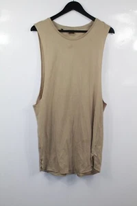 Gym Shark Men's Brown Camel Colour Steve Cook Singlet Gym Top Size M Medium - Picture 1 of 8