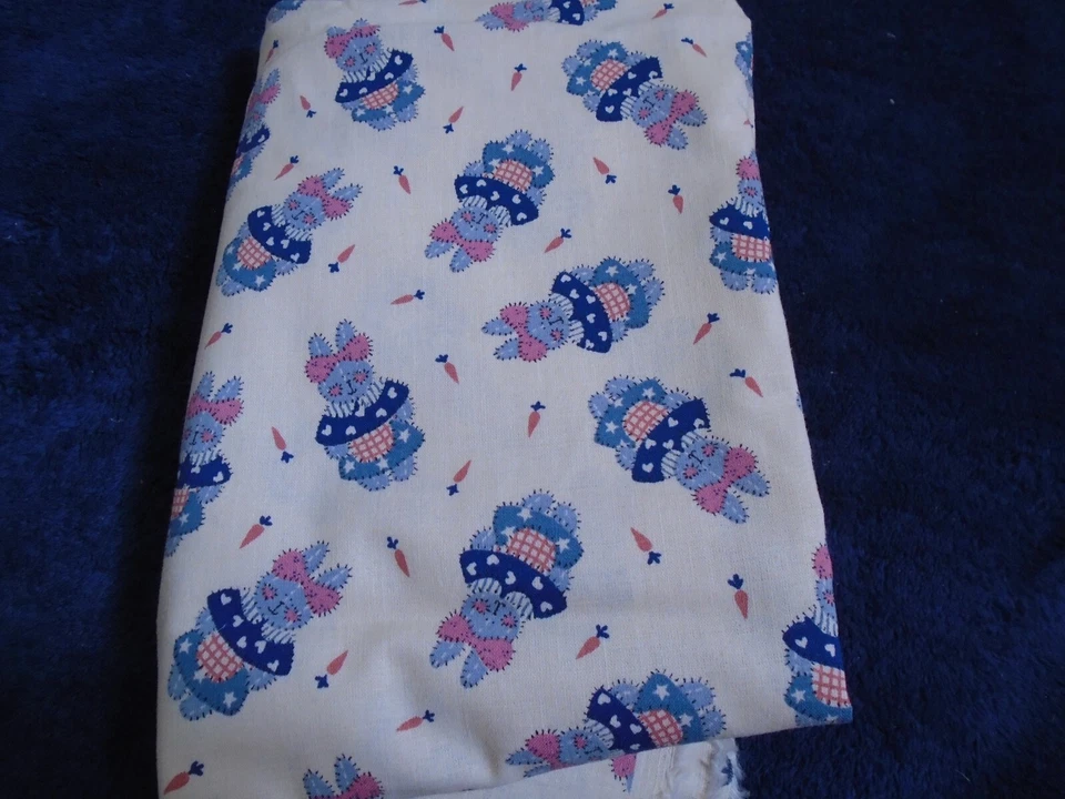 Vintage Patchwork Girl Bunny Cotton Fabric, 44" x 1yd 12", Multicolor - Image 1 of 1